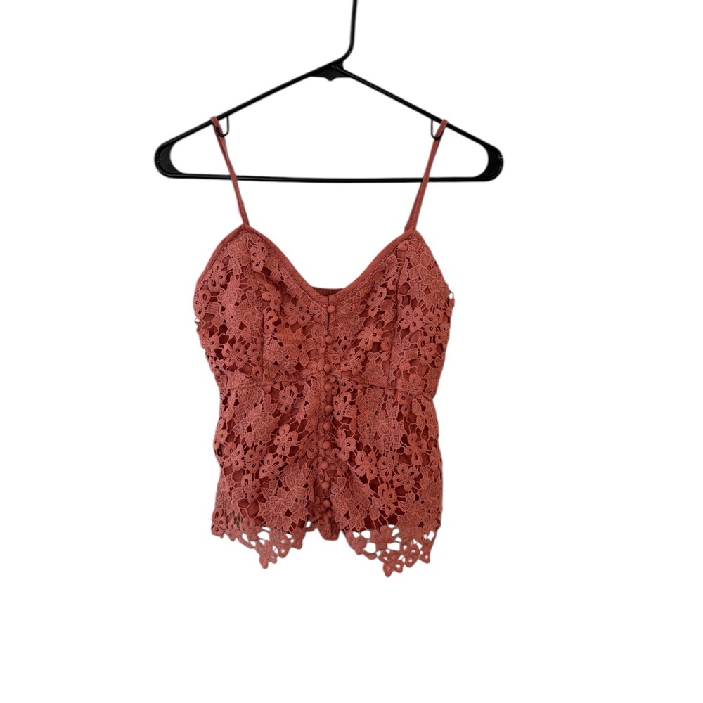 Abercrombie Lace Sleeveless Top - Rust